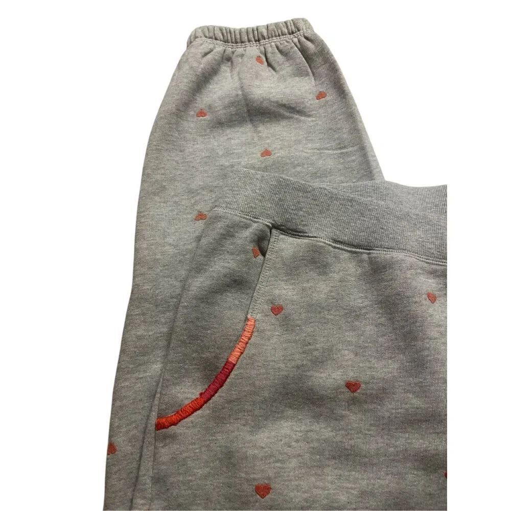 Sundance lounge pants gray with pink hearts sz Large - Picture 4 of 5